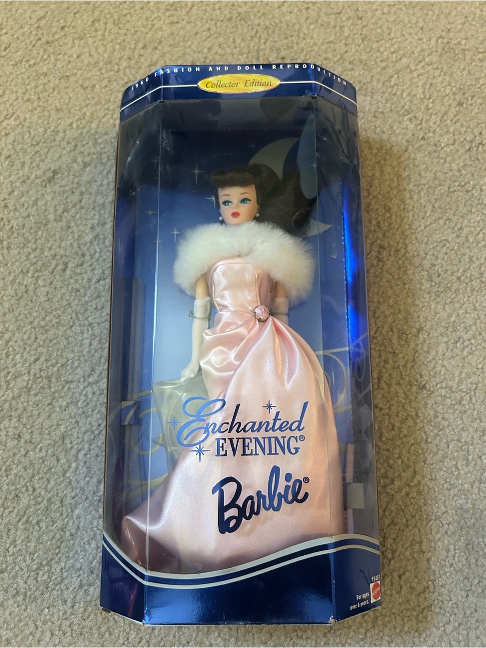 Barbie Pink Satin Gown with White Faux Fur Stole